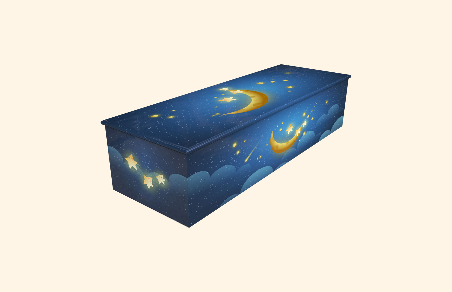 Twinkling Stars on a child wooden casket